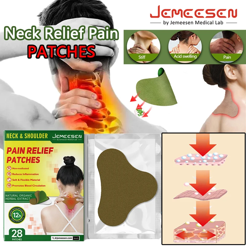 

Jemeesen 28-280PCS Wormwood Neck Patches Shoulder Neck Cervical Joint Pain Relief Stickers Rheumatoid Arthritis Medical Plaster