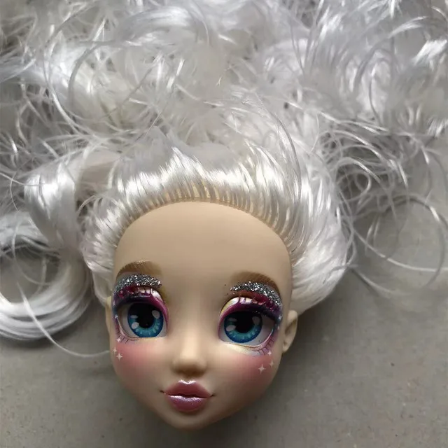 Красочные головки для кукол с блестящими глазами детали белые фиолетовые