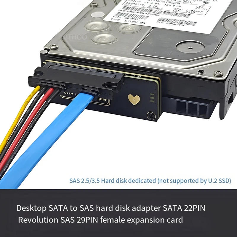 SATA To SAS HDD Adapter Card 6Gbps 3.0 22Pin 29Pin Expansion For 2.5/3.5 Inch Hard Disk SSD