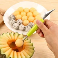 double head stainless steel watermelon digger kitchen cutting watermelon carving knife fruit plate digger spoon kitchen supplies