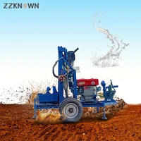 22 Hp Diesel 80m Deep Water Well Drill Rigs Hydraulic Portable Water Well Drilling Rig Road Crossing Machine