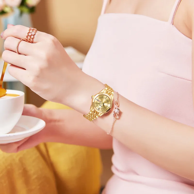 POSHI 927 Fashion Wrist Watch For Women Luxury Ladies Clock Waterproof Stainless Steel Quartz Woman Wristwatch Casual Relogio