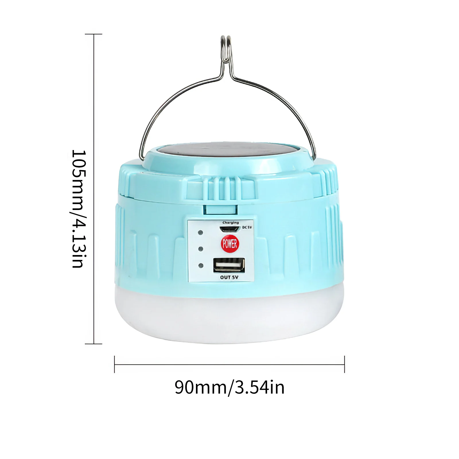 

Solar Camping Lamp 4 Lighting Modes Rechargeable Tent Light Portable Handheld LED light with Hook for Outdoor Hiking Camping