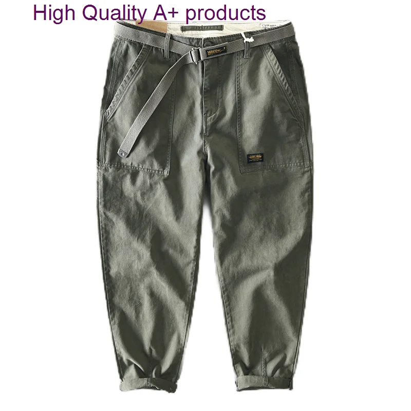 

Spring Autumn Cargo Pants Men 2023 New Hip Hop Streetwear Jogger Pant Man Trousers Pocket Metal Belt Buckle Loose Casual