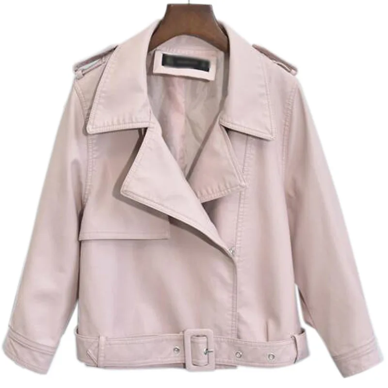 Women's loose version of leather 2023 spring and autumn Korean version of the new nine-point sleeve lantern sleeve short coat