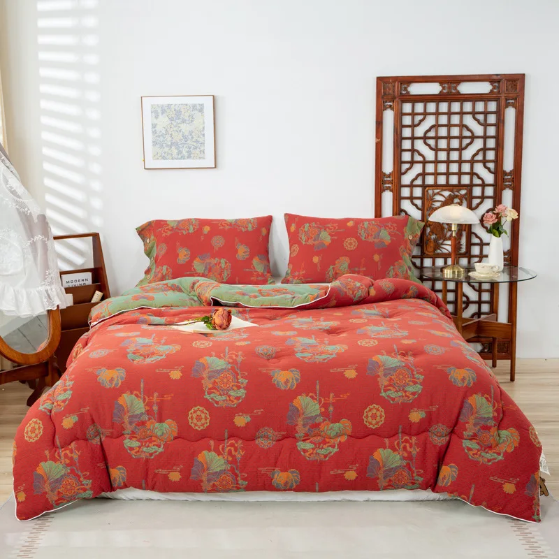 Новое Двухслойное летнее одеяло из соевой пряжи класса А крутое для матери и