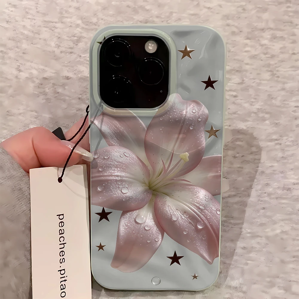 Фото Прозрачный гибкий чехол Pink Lily Star Gray с защитой от царапин и ударов для iPhone 14 13 11 15 16 17 Pro Air Plus №3