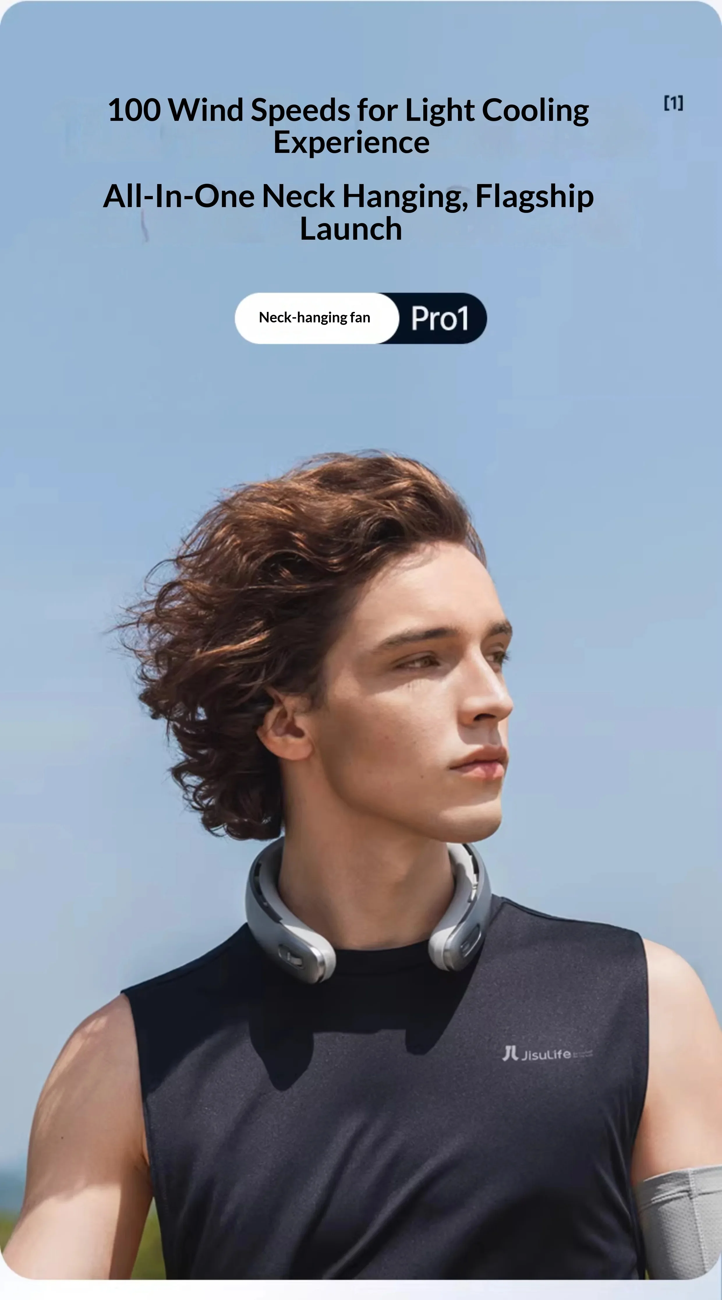 Фото Вентилятор на шею JisuLife Pro1, 100 скоростей, сверхдолгое время работы от аккумулятора, легкий, компактный, идеальный подарок №2