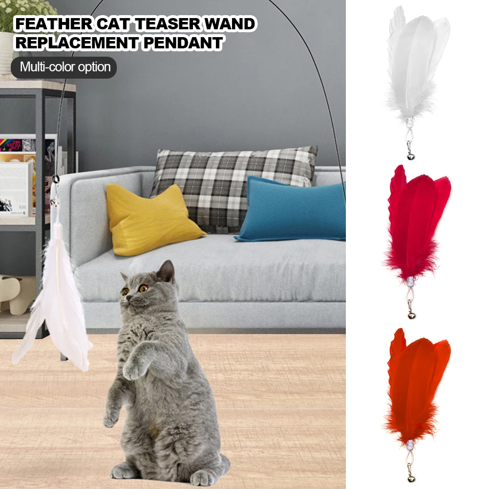 Многоцветная широкая большая палочка-дразнилка для кошек сменная подвеска с