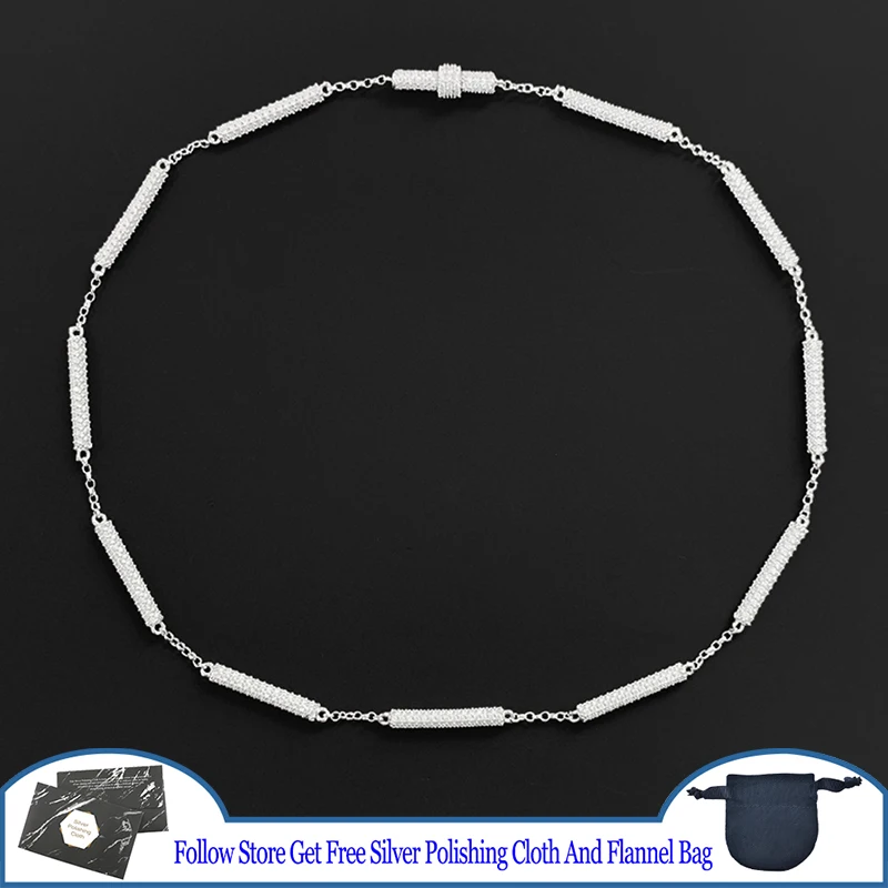 

Ожерелье из серебра 925 пробы с цилиндрическими звеньями