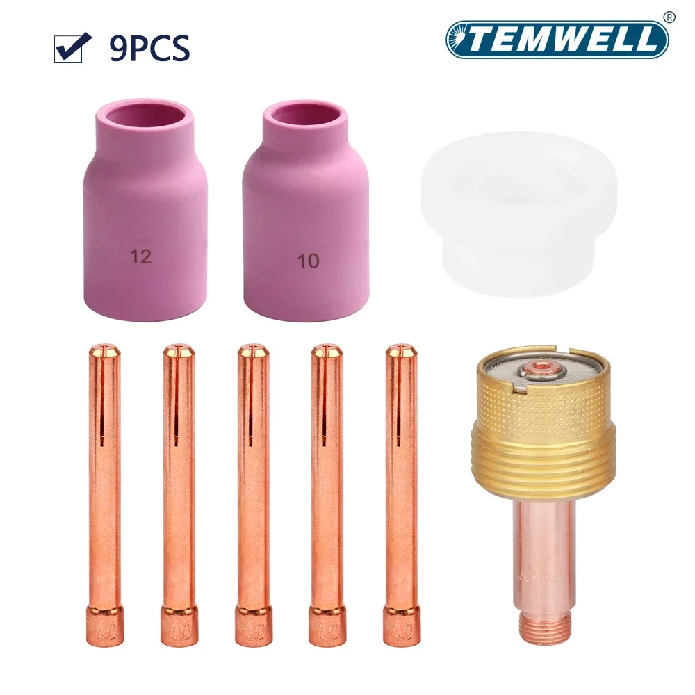 

Комплект запчастей для сварочной горелки TIG TEMWELL 9 шт.