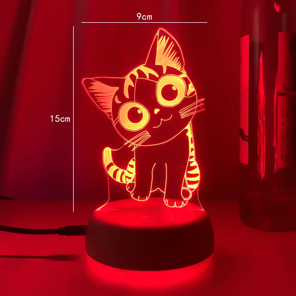 3d Lamp Anime Cat Led Desk lamp Remote Control Bedside Atmosphere Surround Lights Creative Christmas gifts Bedroom Decor images - 6