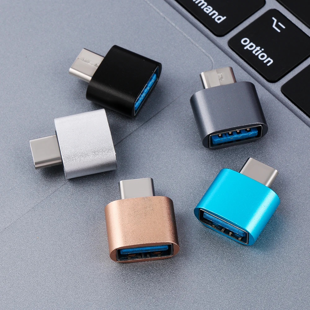 

1PC USB-C 2.0 Type C To USB 2.0 OTG Metal Colorful Converter Male To Female Adapter for Android Smartphones Accessories