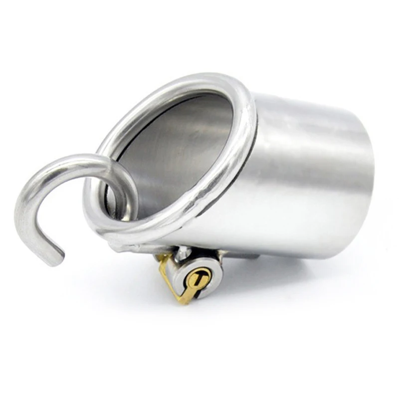 

PA Hook Piercing Penis Stainless Steel Male Chastity Lock Device Metal Cock Ring Penis Sleeve Sex Toys For Men Cbt Brid Bondage