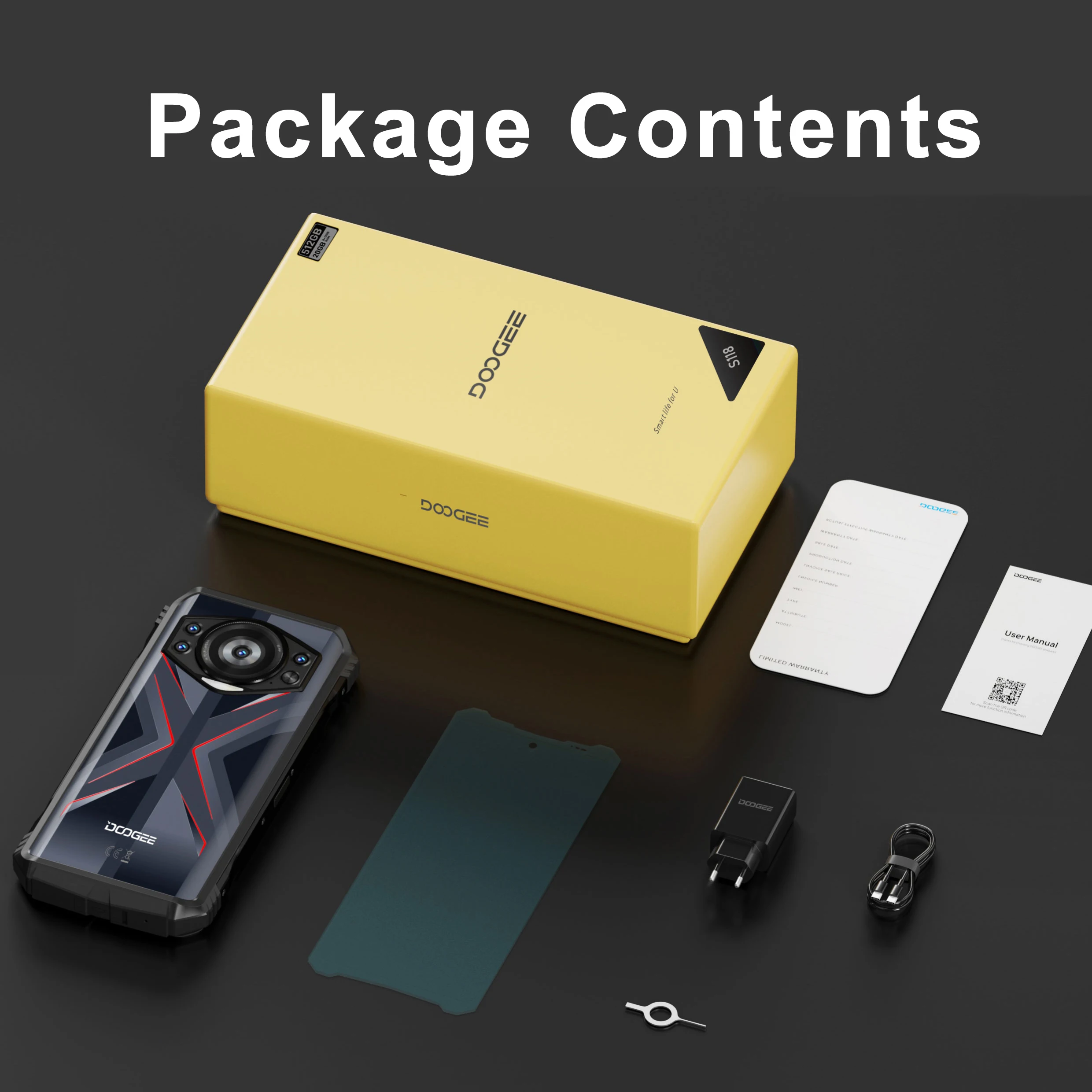 DOOGEE S118 — защищенный телефон с 6,58-дюймовым экраном FHD+, процессором Helio G99, портативным телефоном, 8 ГБ оперативной памяти + 512 ГБ встроенной памяти, аккумулятором 10800 мАч, тройным модулем 50 МП, Android 1 (art.: 3920d446d29b5) - 3920d446d29b5