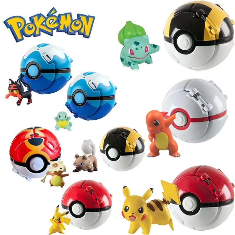 

12 видов стилей Tomy Pokeball Аниме Фигурка Пикачу Сквиртл Карманный Монстр вариант Покемон эльф мяч игрушка экшн-модель подарок оптовая покупка