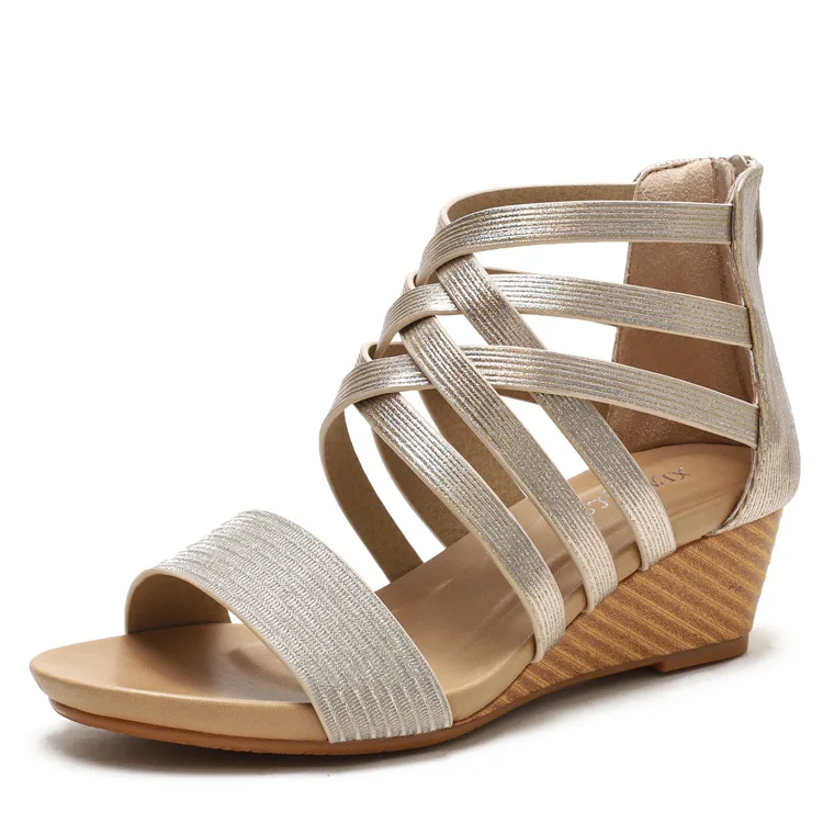 

2023 Summer Women Sandals Bohemian Roman Sandal Casual Wedge Platform Ladies Shoes Beach Open Toe Sandals Plus Size 42