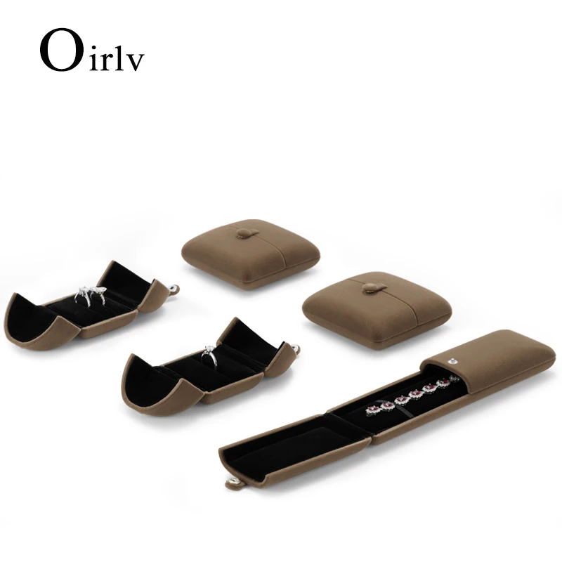 

Oirlv 6pcs Jewelry Gift Box Velvet Ring Necklace Bracelet Display Storage Box with Button Wedding Box Jewelry Packaging