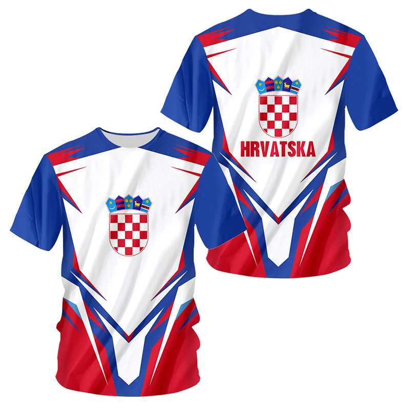 

Футболка с флагом Хорватии, летняя мужская футболка с эмблемой Хорватии, футболки с коротким рукавом, одежда Hrvatska, Прямая поставка