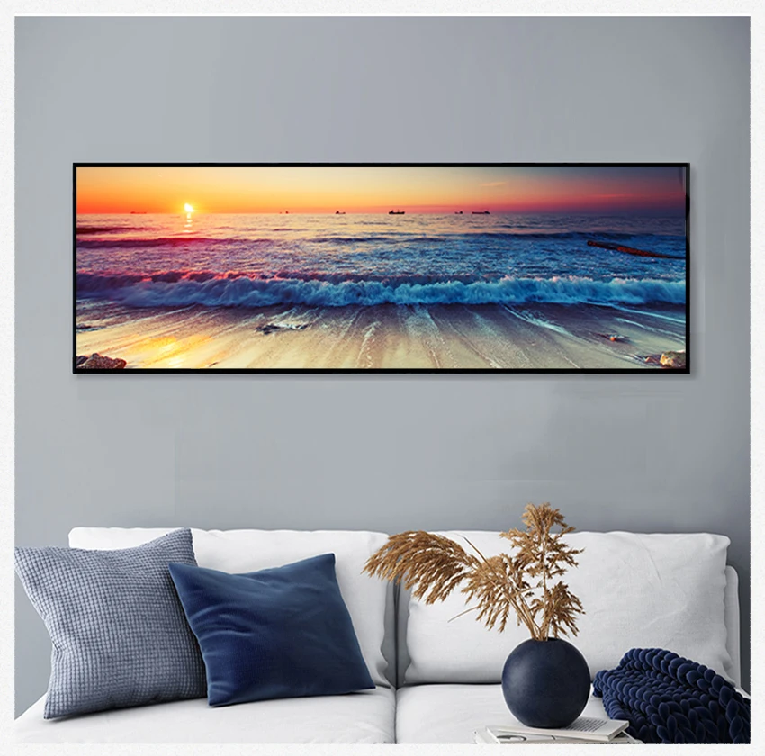 

And Prints Home Decoration Big Size Pictures For Living Room Canvas Painting Beach Ship Sea Wall Art Nordic Posters