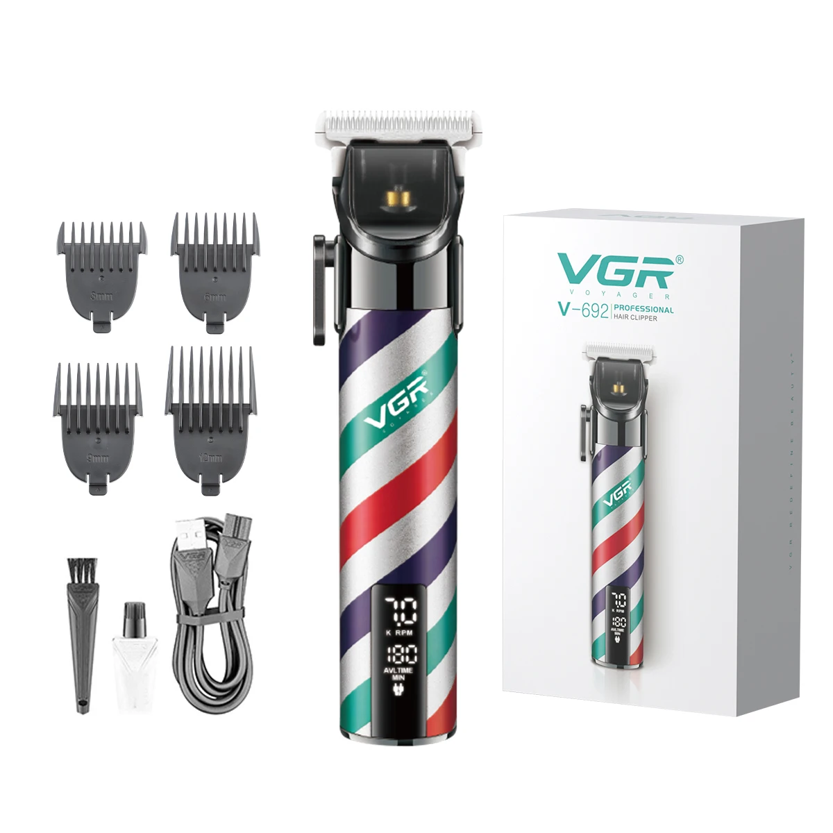 

Hair Clipper Professional Hair Cutting Machine Rechargeable Haircut Machine Electric Barber Trimmer for Men Hair Mower V-692