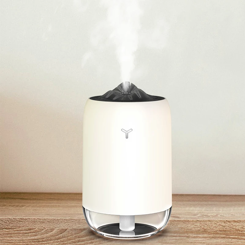 Фото Ультразвуковой увлажнитель воздуха Magic Flame USB Clear Aircare 260 мл с теплым светом для домашнего офиса, настольный мини-электрический увлажнитель воздуха №2
