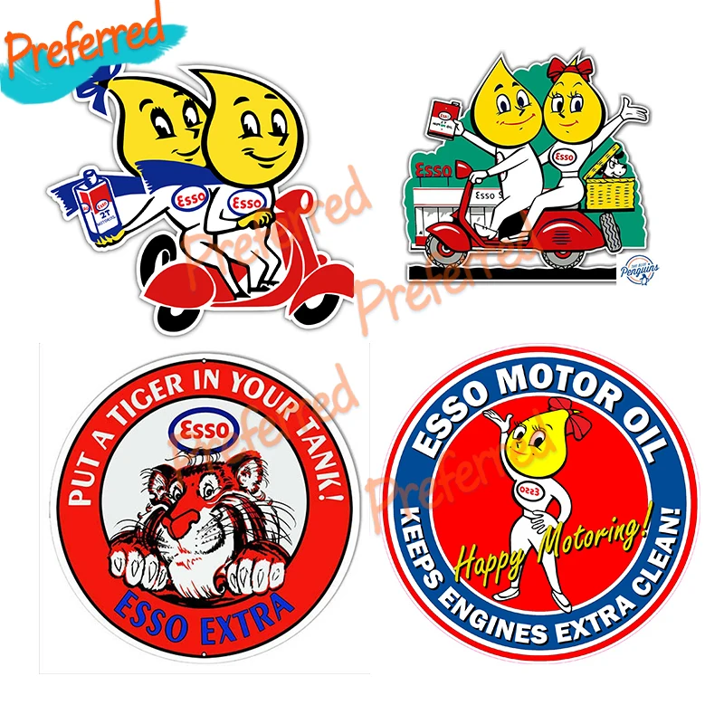 Высококачественные автомобильные наклейки Esso для мальчиков и девочек винтажные