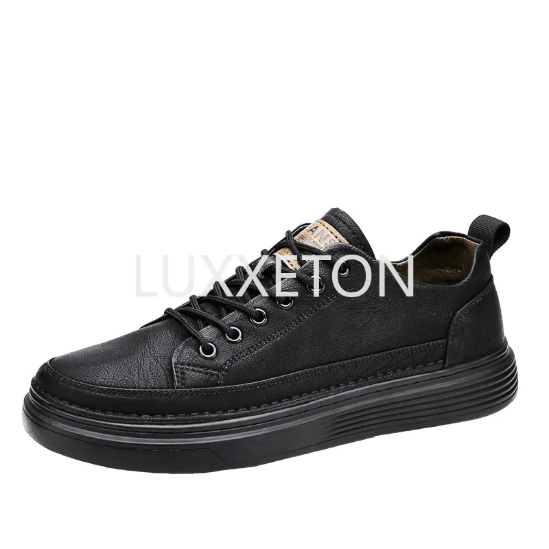 

Новинка 2023, мужские Модные повседневные кожаные туфли, Нескользящие износостойкие спортивные туфли, удобные повседневные мужские туфли без шнуровки на плоской подошве