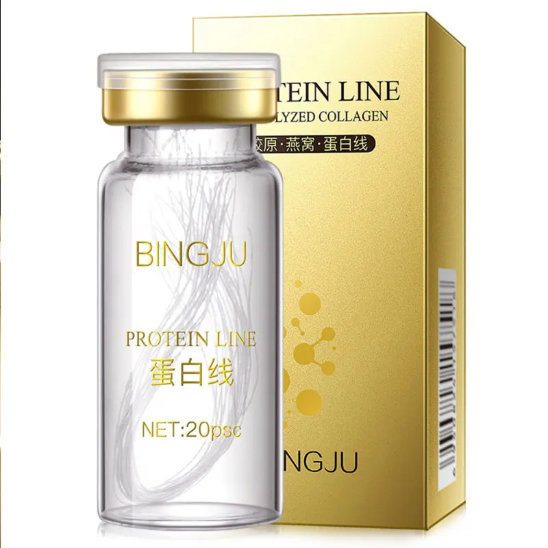 

20Pcs/Bottle Wrinkle Firm Woman Cosmetic Skin Care Lighten Fine Lines Golden Thread Carving Protein Thread Facial Skin Care Tool
