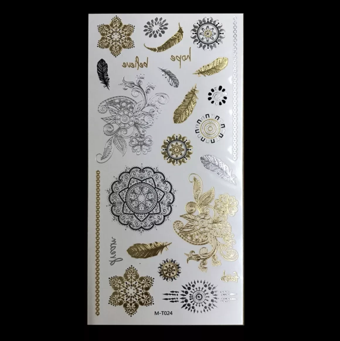 

Body Bronzing Tattoos Stickers Henna Tatouage Temporaire Femme 21*10cm Gold Silver Waterproof Transfer Temporary Fake Tattoo Art