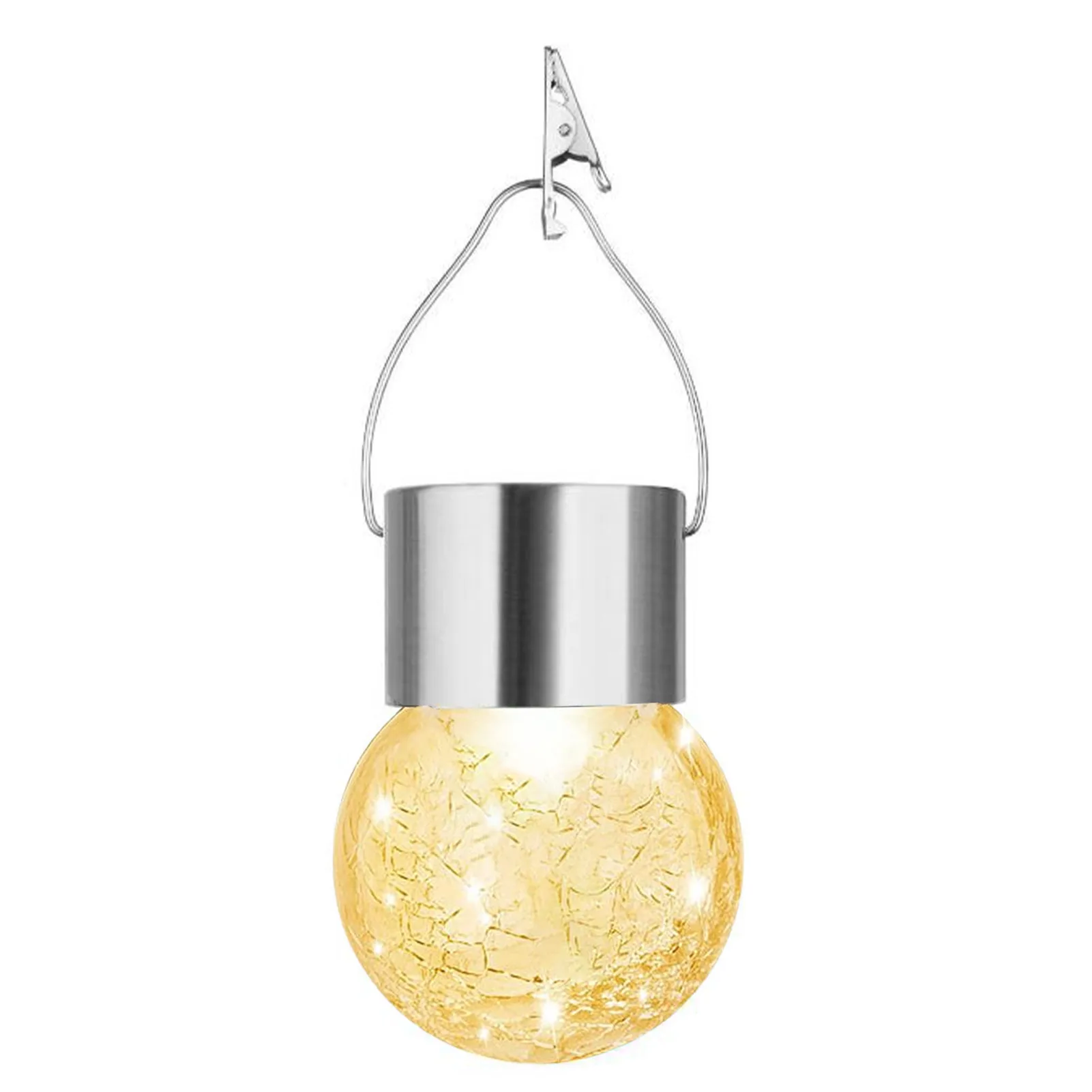 

Cracked Glass Balls Lantern Outdoor Solar Lantern Lights Glass LED Decorative Christmas Light For Garden Patio Courtyard Lawn