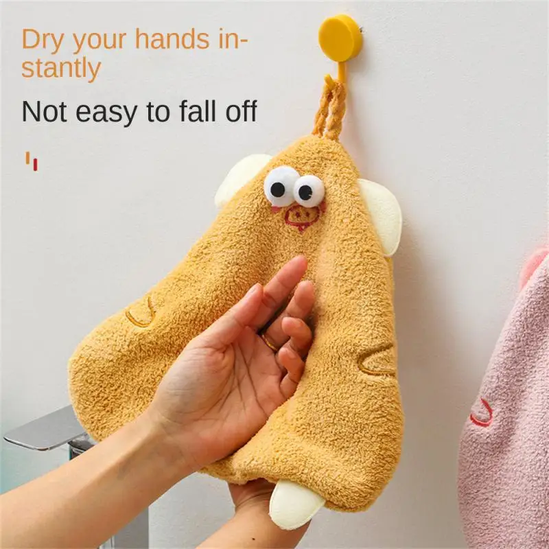 

Household Soft Hand Towel Absorbent Cloth Coral Hangable Bathroom Dishcloths Hanging Cloth Cute Pig Rag Wipe Cleaning Towel