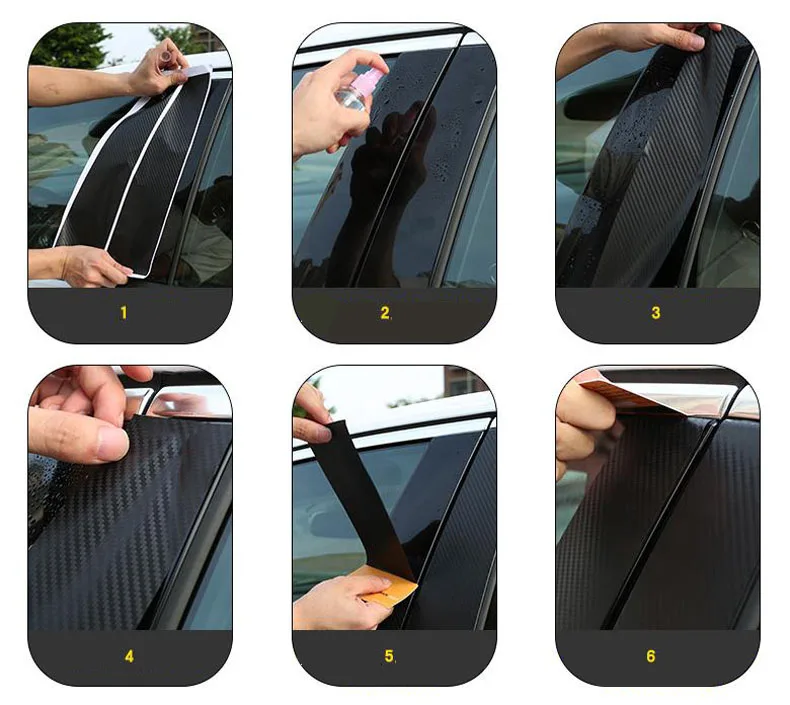 Стайлинг автомобиля отделка окон из углеродного волокна украшение средняя