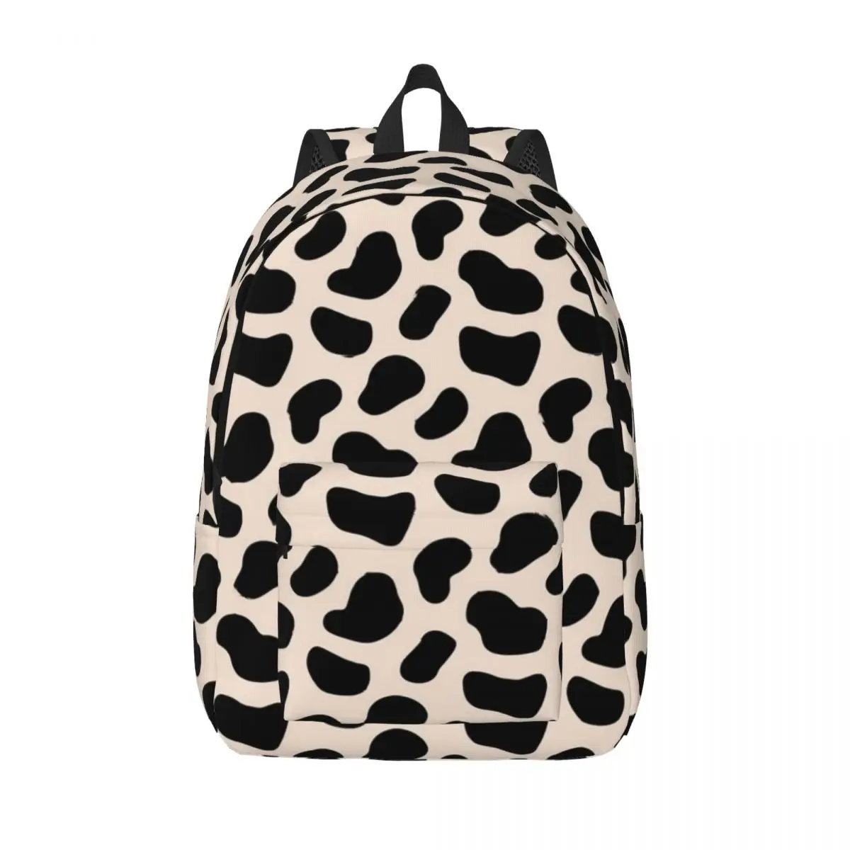 

Dalmatian Print Backpack Black Spots Sport Backpacks Female Modern School Bags Custom Pattern Rucksack