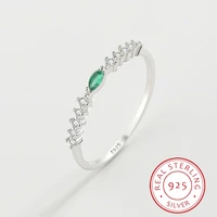 2022 new fashion emerald ring for women real s925 silver small crystal diamond engagement wedding christmas gift jewelry