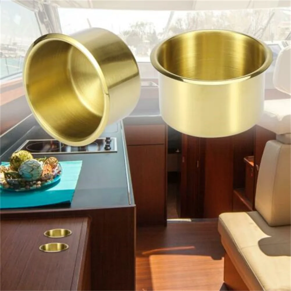 

Auto Cup Drink Holder 2pcs/kit Accessory For Camper Insert Gold Parts Replacement Stainless Steel Copper Plated