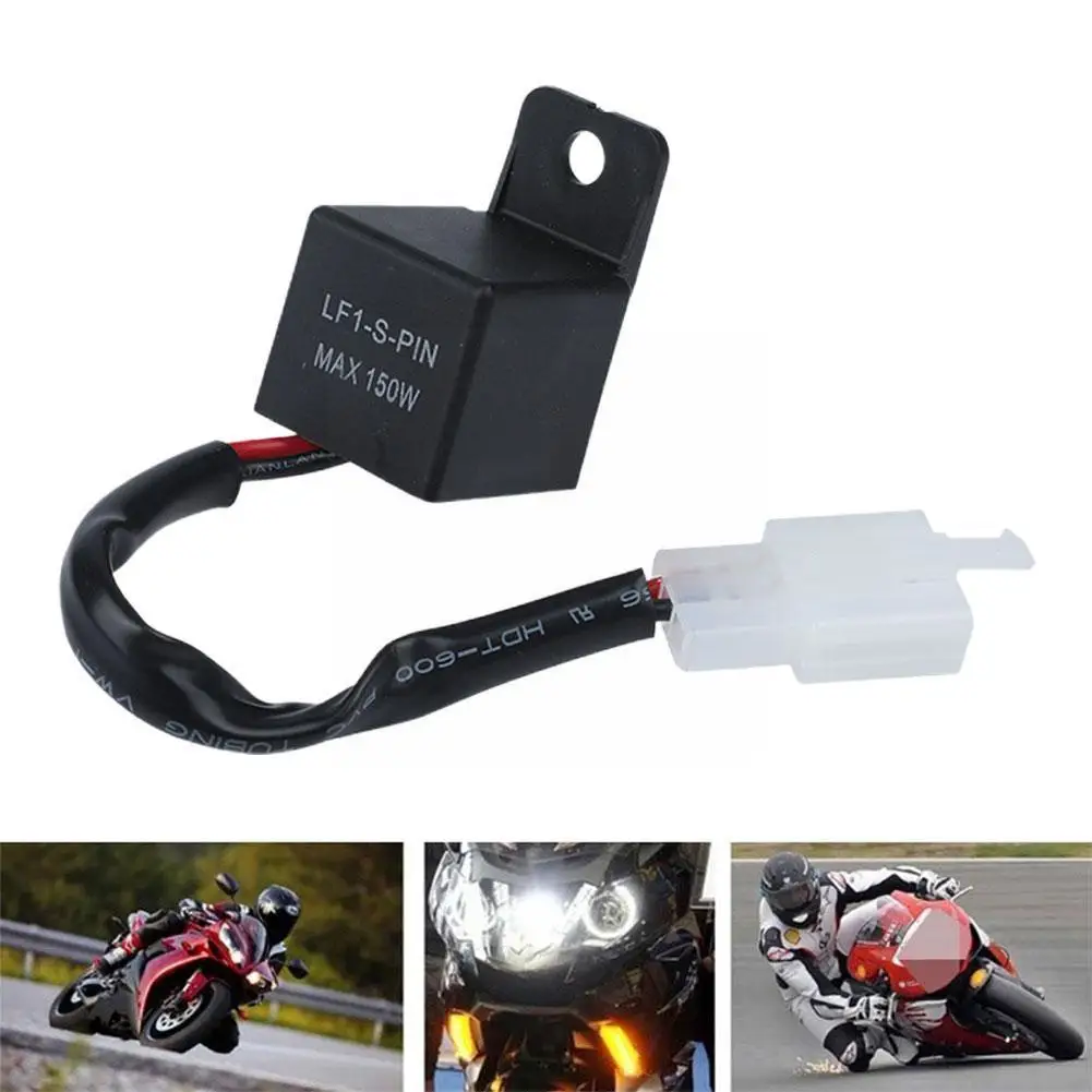 

12A 2Pin Electronic LED Flasher Relay For Honda Kawasaki Motorcycle Motor Turn Signal Bulb Hyper Flash O5Q9