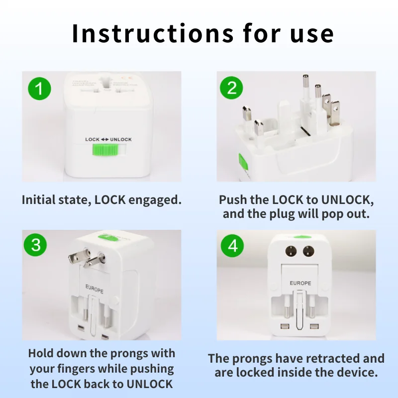 Универсальный дорожный адаптер Type-C многофункциональный портативный с двумя