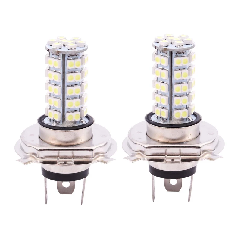 

2 шт., Автомобильные светодиодные лампы 68 SMD 3528 H4, 6500 лм, 12 В, к