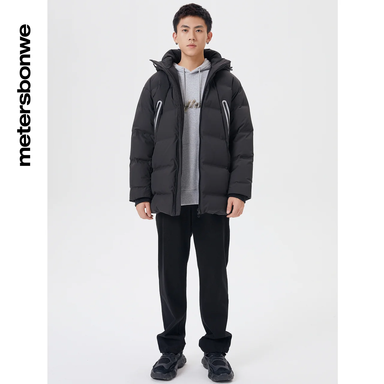 Metersbonwe Hooded Down Jacket Men Winter Warm Coat Anti-snow Parker Medium Long Down Coat Male Outerwear Brand Clothing