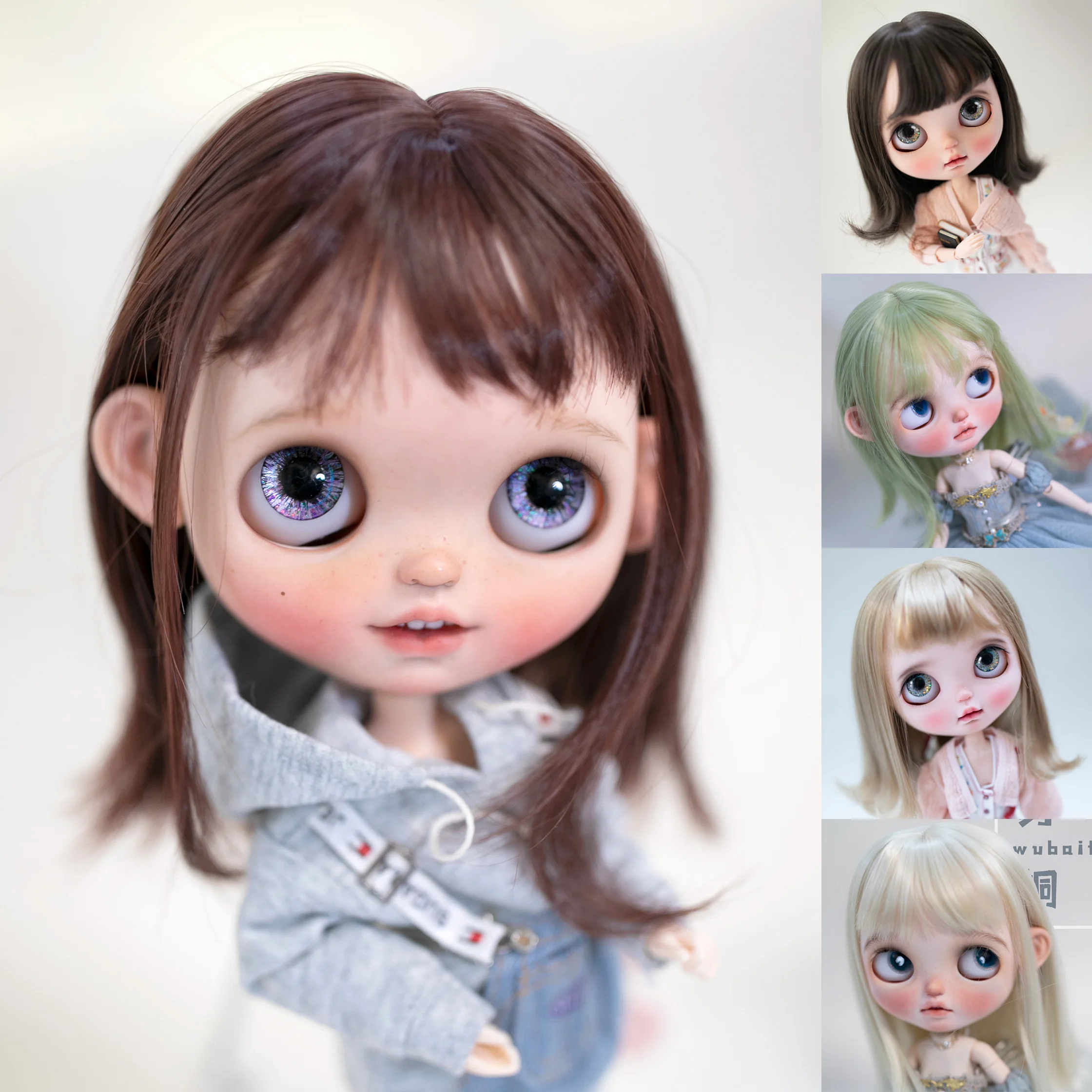 

Парик куклы Qbaby BJD Amy для кукол блайз, аксессуары для кукол, парик, игрушка, елка для кукол, высокотемпературный шелк для девочек, слегка деформированные волосы