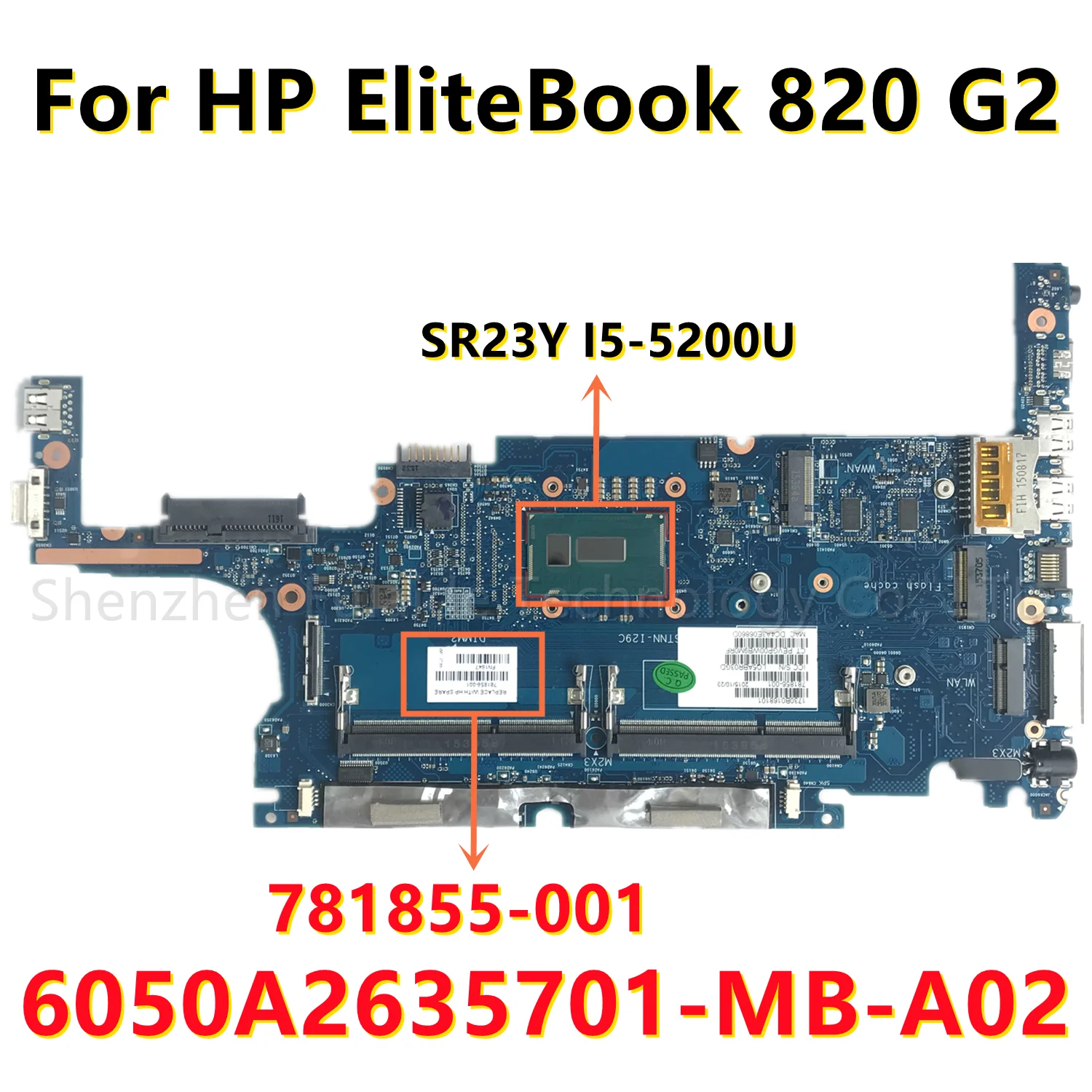 

Материнская плата для ноутбука HP EliteBook 781855 G2 781855-001 501-781855 601-820
