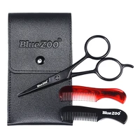 4pcs mustache cutting shears set professional beard care comb shears with bag nose hair for home barber shop