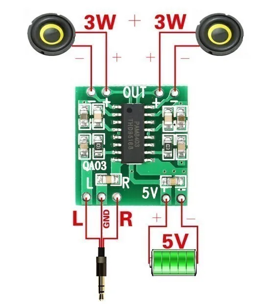 Плата цифрового мини-усилителя мощности PAM8403 Audio 2x3 Вт, плата для стереоусилителя класса D, мощность 5 В, 1 шт./5 шт./10 шт.