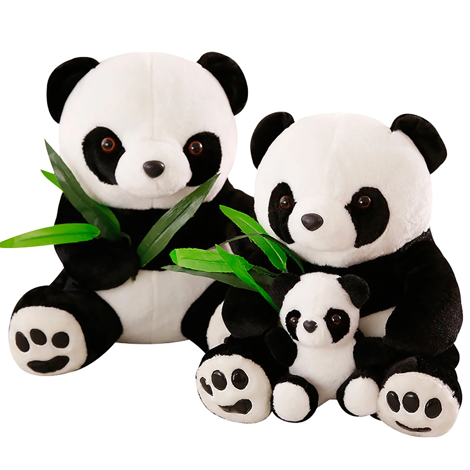 

2pcs/1pc Birthday Kneeling Sitting Kids Baby Soft Cloth Toy Cute Cartoon Pillow Plush Panda Stuffed Animals Present Doll