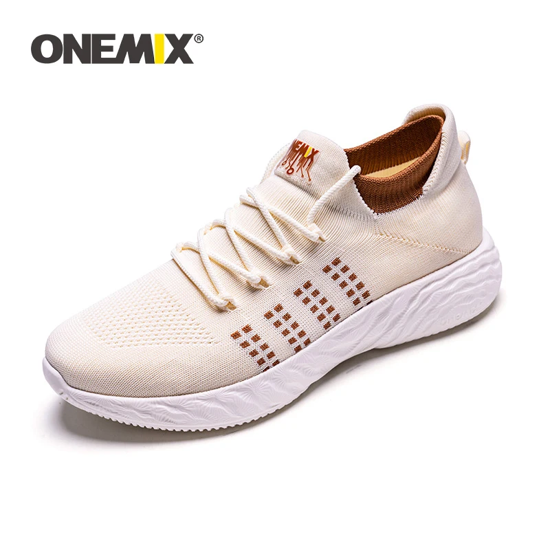 ONEMIX Men Sneakers Breathable Mesh Women Sports Shoes For Outdoor Summer Lace Up Training Athletic Black Walking Trekking Shoes