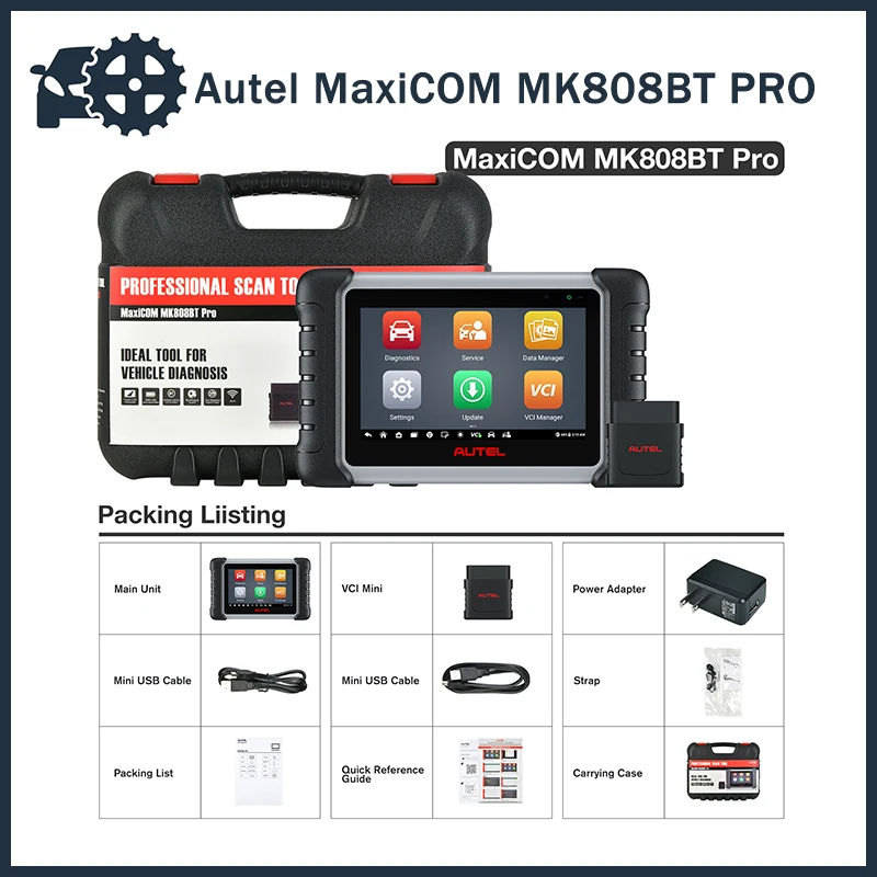 Autel MaxiCOM MK808BT PRO все системы OBD2 сканер автомобильный диагностический инструмент авто IMMO/EPB/SAS/BMS/TPMS/DPF обновленная версия MK808
