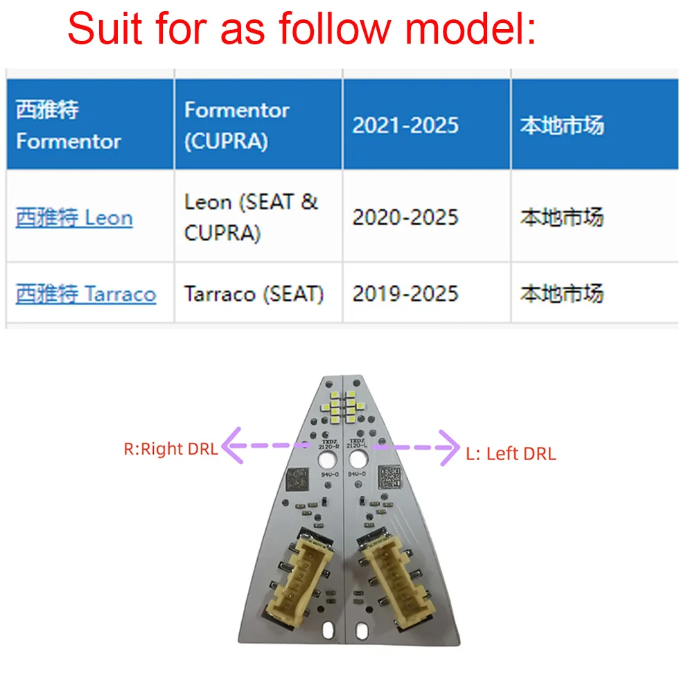 Белые платы DRL 5FJ941475 5FJ941476 для SEAT Leon Formentor Cupra Tarraco светодиодный фары 2020-2025 ремонт