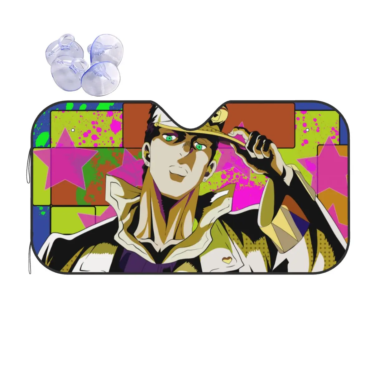 

Anime Sunshade Windscreen Jojo's Bizarre Adventure Car Front Window Visor Car Window Windscreen Cover Blinds Sun Shade Protect