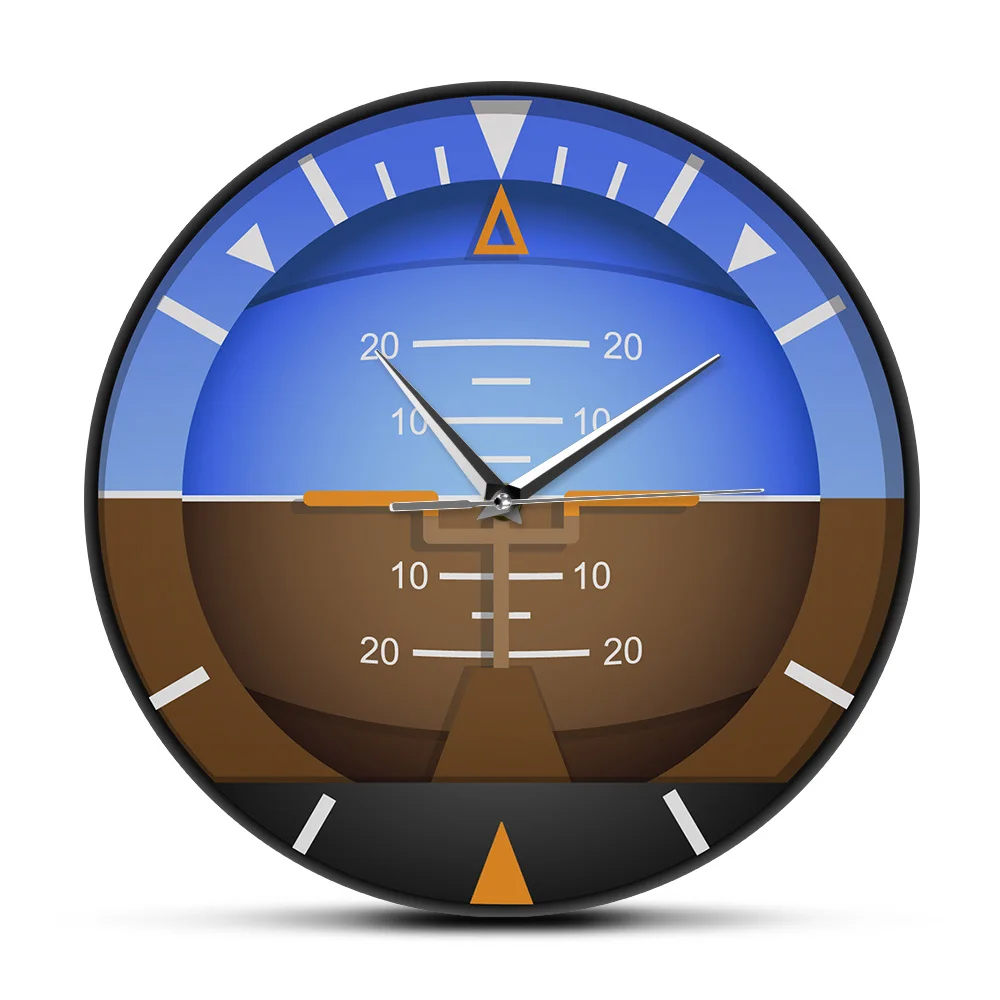 

Airplane Instruments Aircraft Gyro Horizon Designed Wall Clock Aviator Airlines Home Decor Attitude Indicator Pilots Wall Watch